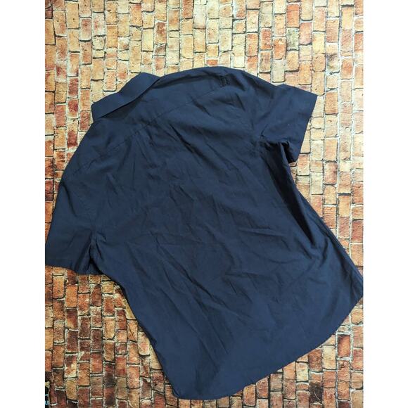 Express men’s fitted short sleeves button down shirt 100% cotton blue size M - Picture 5 of 8